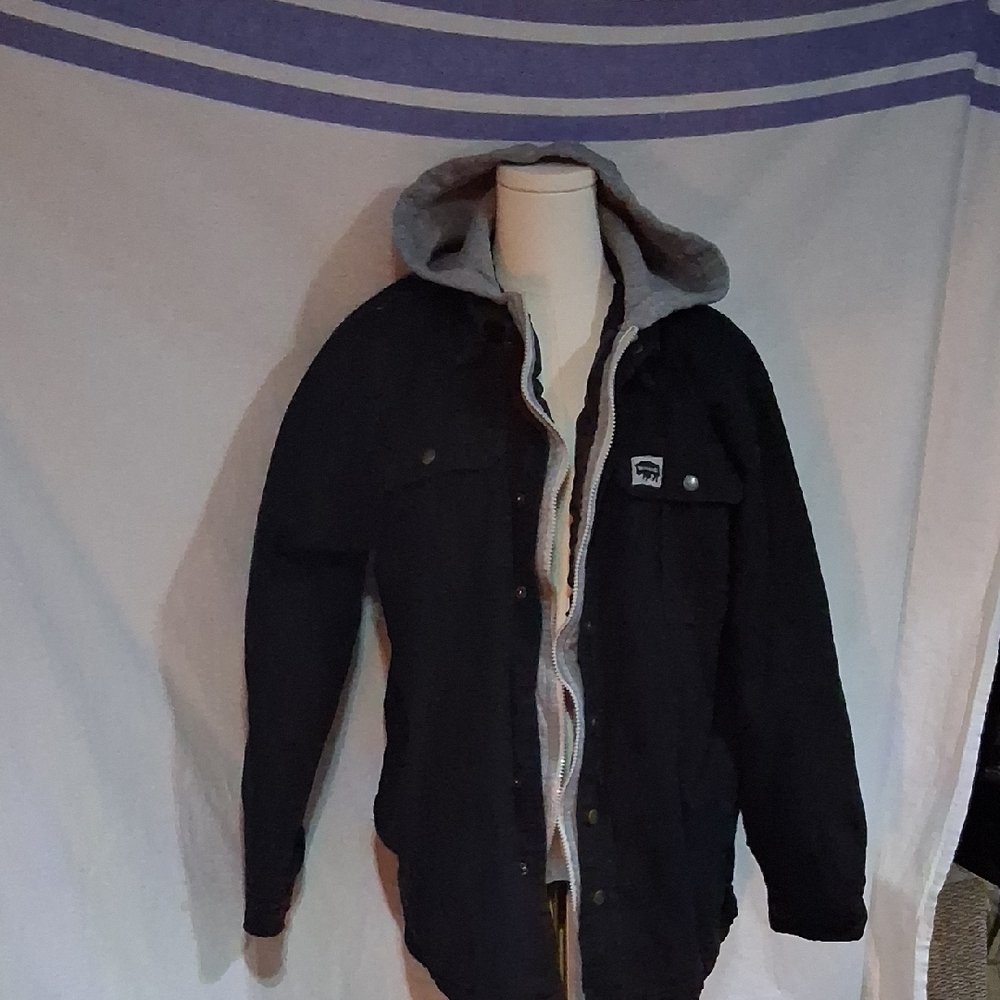 Black Lightweight Zip-Up Jacket with High Collar